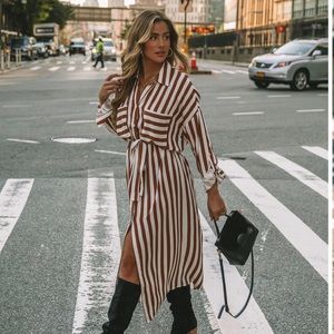 Rolls Striped Button Down Maxi